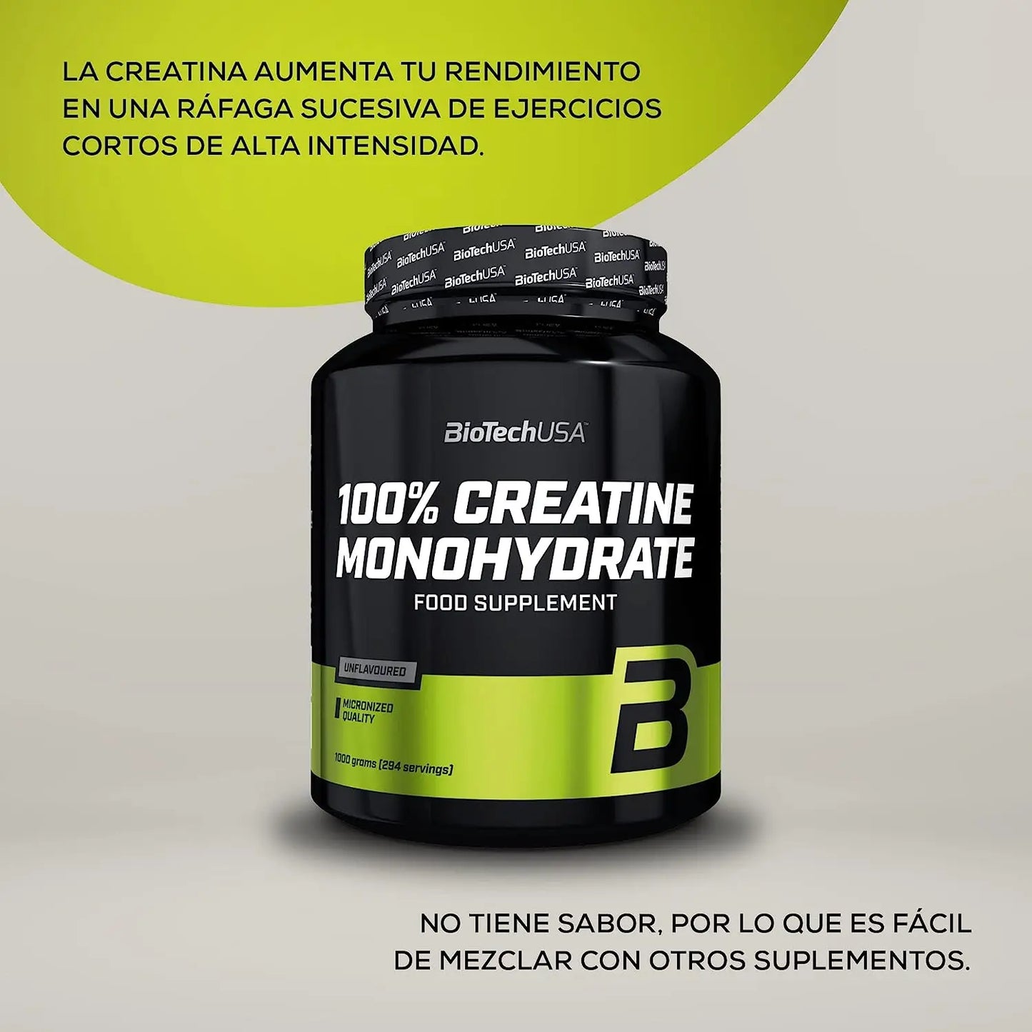 BioTechUSA Creatina Monohidrato 100% Micronizada | 300g | Sin Sabor