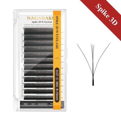 NAGARAKU Extensiones de Pestañas W Shape Premade Fan — 3D a 8D, Fibra Nano PBT Suave